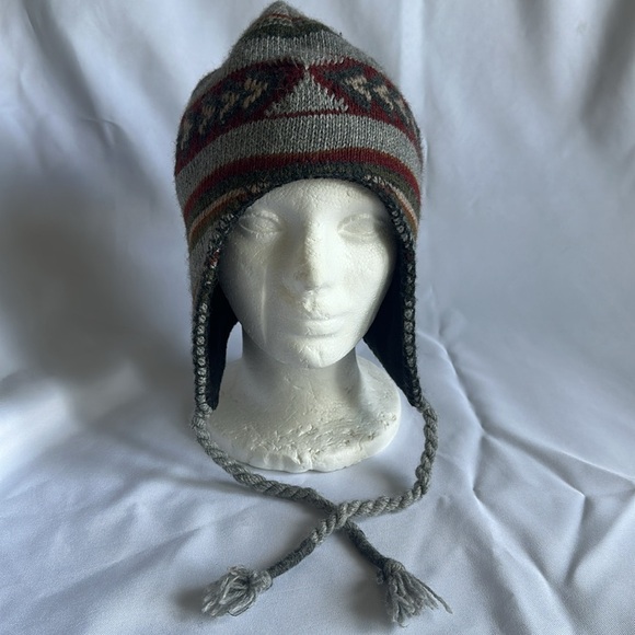 Dorfman Pacific Co. DPC Grey Red Green Tan Wool Blend Knit Hat Beanie OS - Picture 3 of 7